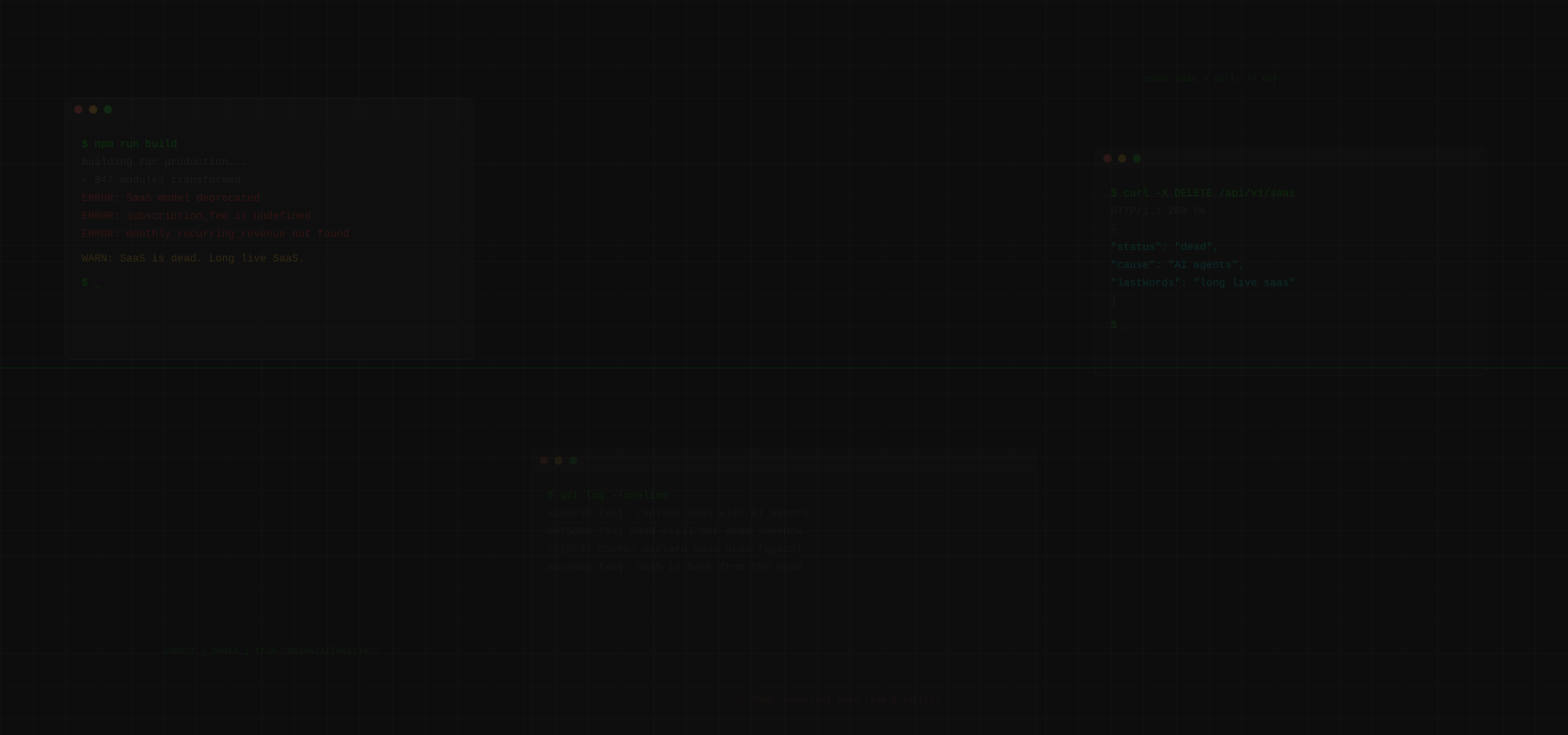 SaaS Is Dead - Terminal Hero Banner